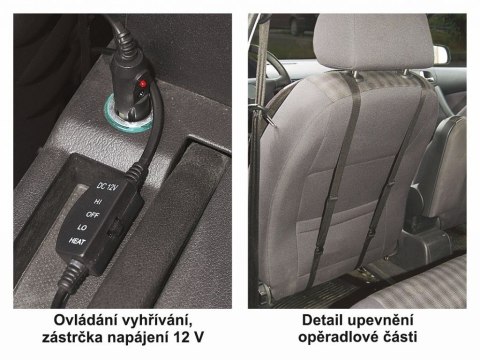 Podkładka na fotel z termostatem - 12V TEDDY, przód