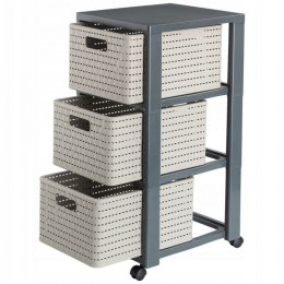 Country Komoda - cappuccino / antracyt, 37,5 x 32,5 x 71,2