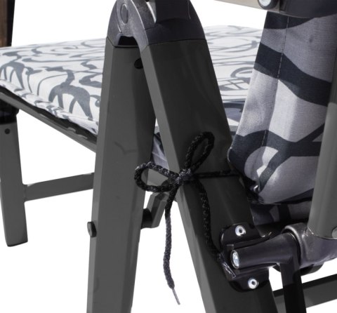 Leżak ogrodowy rozkładany ASS COMFORT - antracyt + czarny