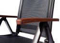 Leżak ogrodowy rozkładany ASS COMFORT - antracyt + czarny
