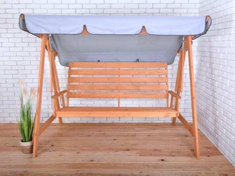 Ogrodowa huśtawka drewniana 3-osobowa z sosny 192 cm