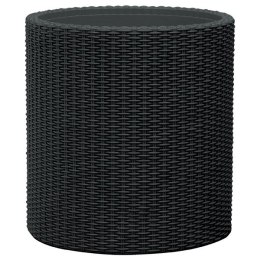 Rattanowa doniczka z tworzywa sztucznego - L - antracyt