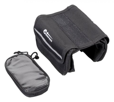 Torba rowerowa na ramę, dwustronna + kieszeń na telefon