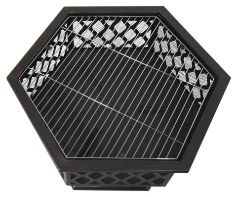 CATARRA HEXAGON Kominek z pokrywą, 60,5 x 70 x 62,5 cm