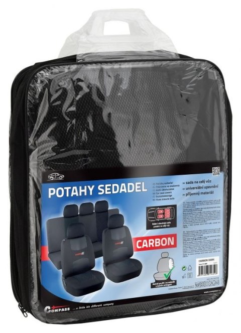 Pokrowce na siedzenia Airbag Dark, zestaw 9 szt