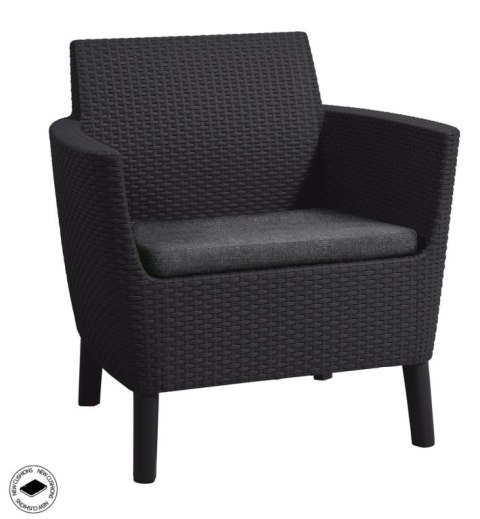 Zestaw polrattanowy ogrodowy SALEMO 3 osobowy - grafit