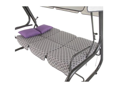 Huśtawka ogrodowa metalowa, 4-osobowa, rozkładana