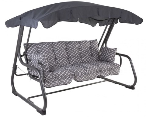 Huśtawka ogrodowa metalowa, rozkładana, dla 4 osób, 209 cm