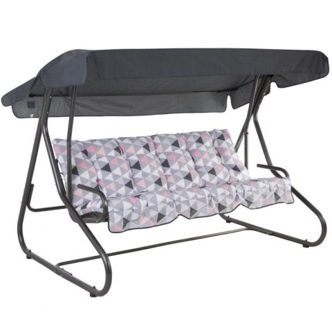 Huśtawka ogrodowa rozkładana do leżanki, 3-osob, 220×157cm