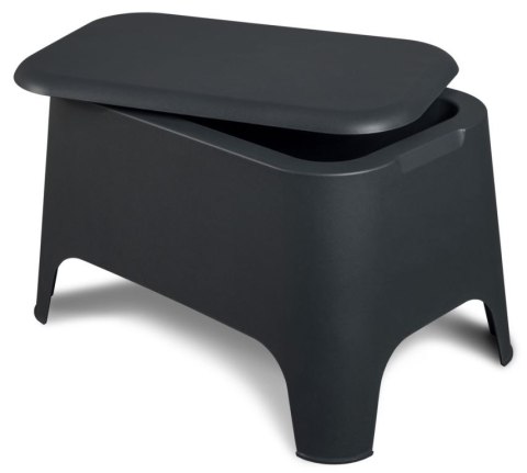 PETRA stół plastikowy + skrzynia, grafitowy