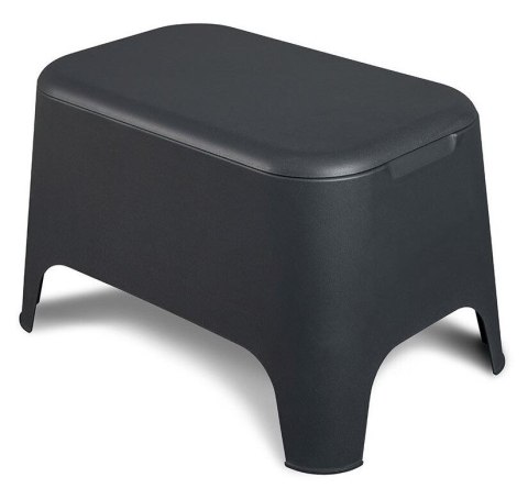 PETRA stół plastikowy + skrzynia, grafitowy