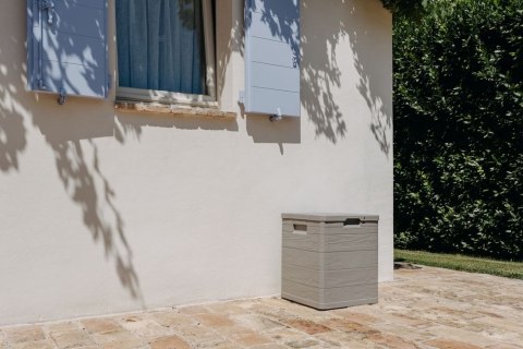 WOODYS Plastikowa skrzynia do ogrodu 90l jasno szara