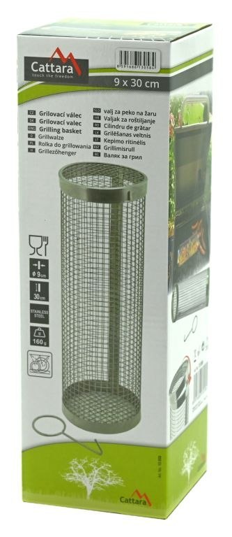 Wałek do grillowania, stal nierdzewna, 9 x 30 cm