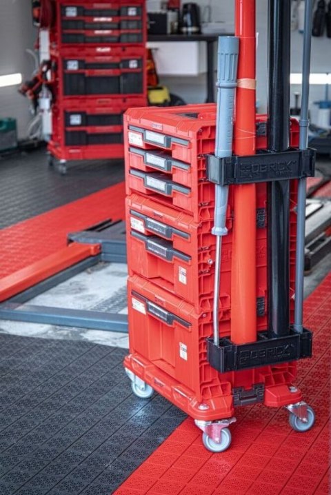 ATENA płytki podłogowe, plastikowe 11 szt., czerwone