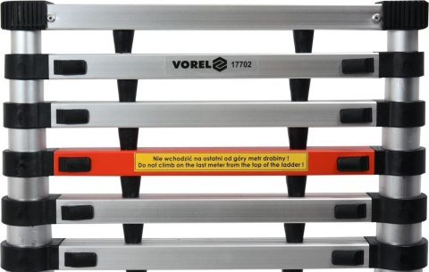 Drabina teleskopowa 13 stopni 3,8 m, nośność 150 kg