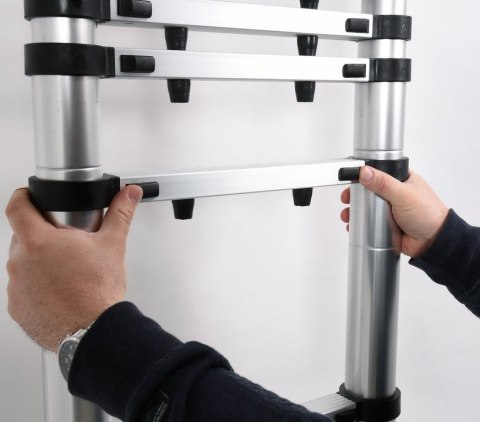 Drabina teleskopowa 13 stopni 3,8 m, nośność 150 kg