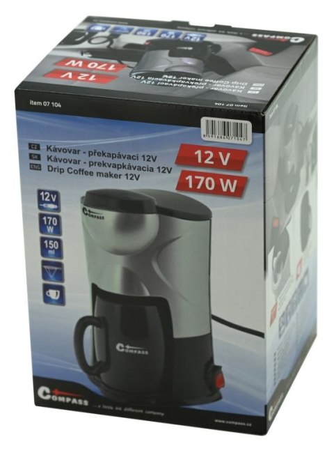 Ekspres do kawy, przelewowy 12 V, 170 W, 15 A, 150 ml