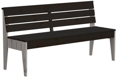 POOL Ławka drewniana 150 x 50 x 76 cm, czarna/szara