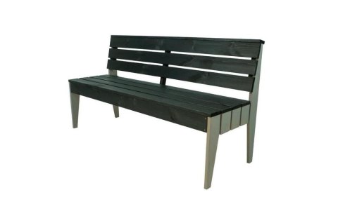 POOL Ławka drewniana 150 x 50 x 76 cm, czarna/szara