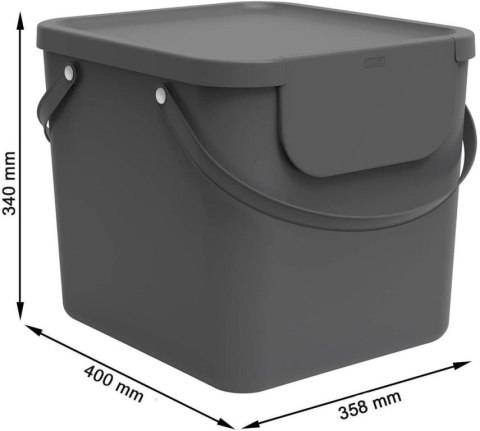 ROTHO Pojemnik do segregacji odpadów ALBULA, 40 l, przezrocz