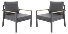 SIBIU DUO Aluminiowe fotele, 2 szt., grafitowe