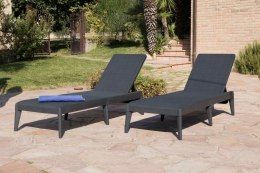 SIROLO Leżak ogrodowy, plastikowy, grafitowy