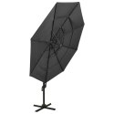 4-poziomowy parasol na aluminiowym słupku, antracytowy, 3x3 m