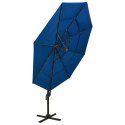 4-poziomowy parasol na aluminiowym słupku, lazurowy, 3x3 m