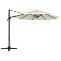 4-poziomowy parasol na aluminiowym słupku, piaskowy, 3x3 m