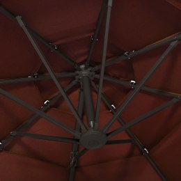 4-poziomowy parasol na aluminiowym słupku, terakotowy, 3x3 m