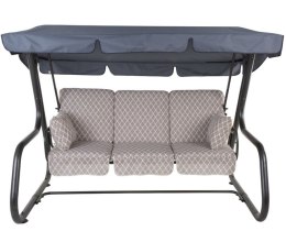 4-osobowa ogrodowa huśtawka metalowa, rozkładana, antracyt