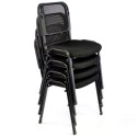 Zestaw krzeseł do sztaplowania, czarny - 8 szt
