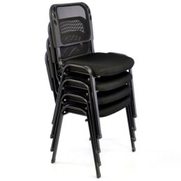 Zestaw krzeseł do sztaplowania, czarny - 8 szt