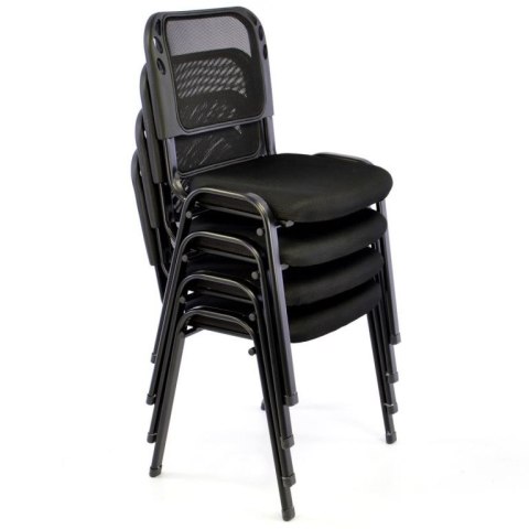 Zestaw krzeseł do sztaplowania, czarny - 8 szt
