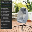 Fotel bujany podwieszany MIADOMODO szary, nośność 160 kg