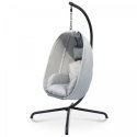Fotel bujany podwieszany MIADOMODO szary, nośność 160 kg