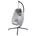 Fotel bujany podwieszany MIADOMODO szary, nośność 160 kg