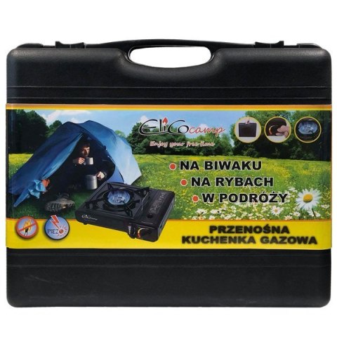 ELICO BDZ-155B Kuchenka gazowa turystyczna walizkowa kempingowa na Kartusze 2,2KW, Zapalnik Piezo.
