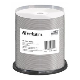 Płyty CD-R VERBATIM 52x Cake 100 szt AZO Thermal Nadruk