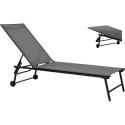 LEŻAK OGRODOWY WYPOCZYNKOWY 185X57X31CM SZARY