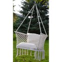 HAMAK AŻUROWY FOTEL WISZĄCY BOCIANIE GNIAZDO 78x64CM ECRU