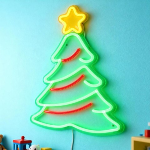 LAMPA ŚCIENNA NEON CHOINKA