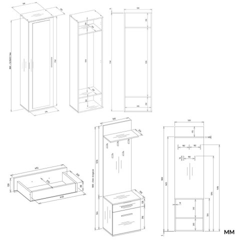 Garderoba DUO ANTRACYT ARTISAN