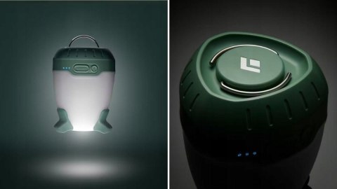 Latarka lampka biwakowa Black Diamond ORBITER 450 LANTERN Desert Sage + BUFF Chusta wielofunkcyjna MERINO LIGHTWEIGHT SOLID BLAC