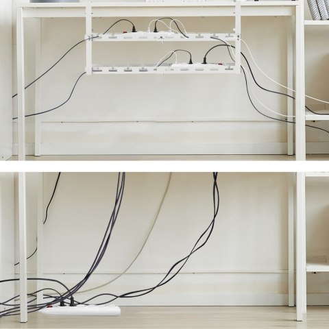 MACLEAN ORGANIZER PODBIURKOWY NA KABLE, MAX. OBCIĄŻENIE 5KG, MAX. 728MM, 2 POZIOMY, BIAŁY MC-102 W