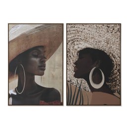 Płótno Home ESPRIT Brązowy Beżowy Kolonialny Kapelusz 80 x 4,5 x 120 cm (2 Sztuk)