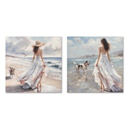 Płótno Home ESPRIT Niebieski Biały Śródziemnomorski 80 x 3 x 80 cm (2 Sztuk)