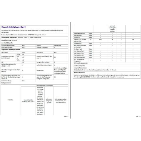 Lodówka Severin KB8878 48 Srebrzysty