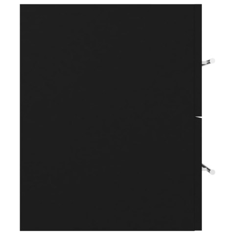 Szafka z wbudowaną umywalką, czarna, materiał drewnopochodny