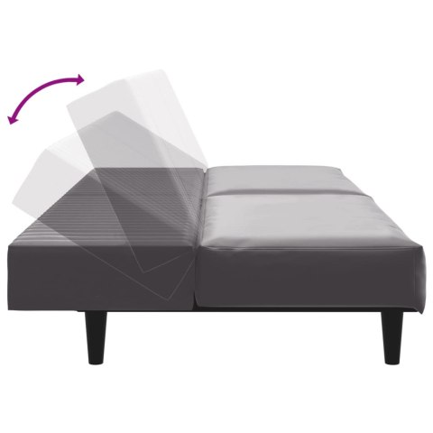 2-cz. komplet wypoczynkowy, szary, obity sztuczną skórą